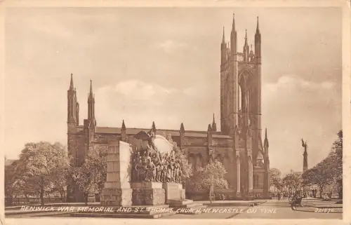 uk22263 renwick war memorial and st thomas church newcastle upon tyne uk