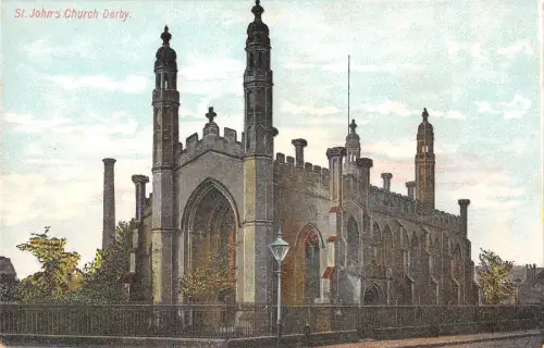 uk3804 st john's church derby real photo uk