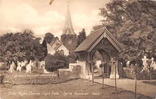 uk24428 stoke poges church lych gate real photo uk