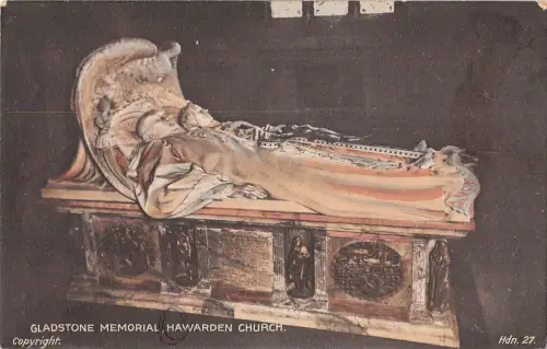 uk27890 gladstone memorial haarden church wales real photo uk