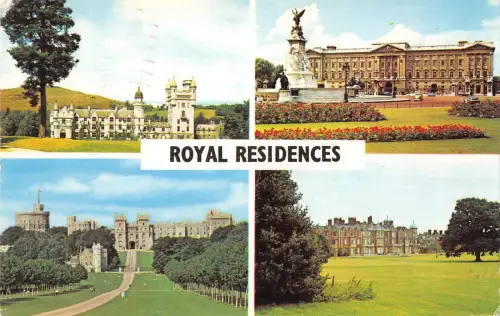 BR77500 Royal Residences Balmoral Castle Buckingham Palace 1 2 UK 14x9cm