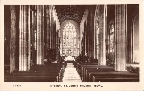 uk26502 interior st johns church yeovil real photo uk