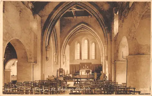 uk28083 st cadvan church towyn wales real photo uk