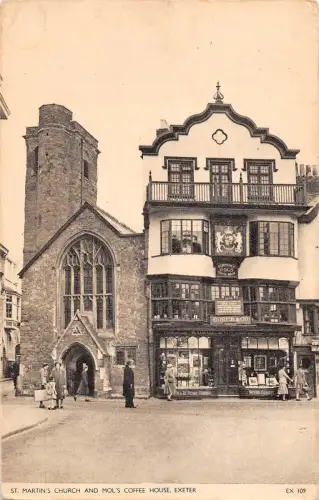 uk22528 st martins church and mols coffe house exeter real photo uk