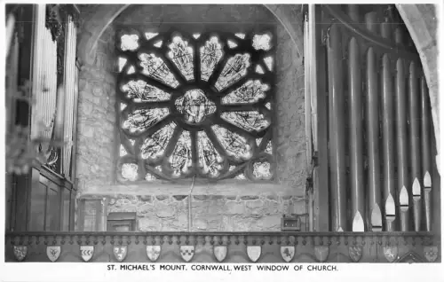 uk31965 west window of church st michaels mount cornwall real photo uk