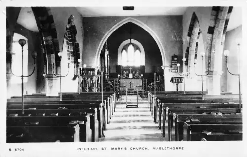 BR102148 Interior St Mary s Church Mablethorpe Real Photo UK