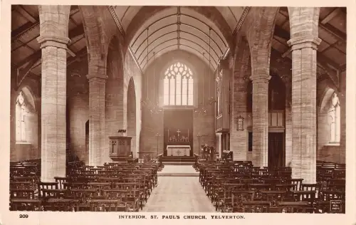 uk13681 interior st pauls church yelverton real photo uk