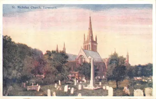 BR67774 St Nicholas Kirche Yarmouth Postkarte Gemälde UK