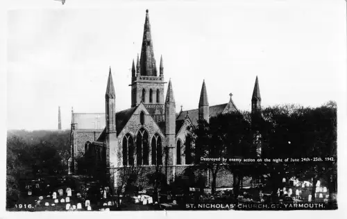 BR99643 st nicholas church gt yarmouth real photo nene 1916 uk