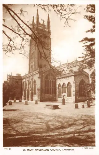 br108783 st mary magdalene church taunton uk real photo