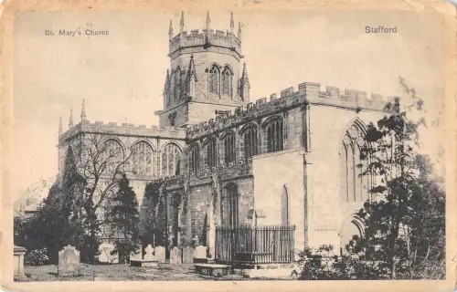 uk30899 st marys church stafford real photo uk