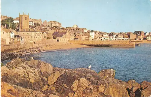 BR66795 westcotts beach and st ia church stives uk 14x9cm