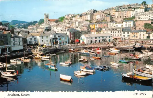 B101650 brixham devon ship bateaux uk 14x9cm