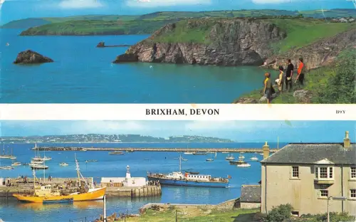 B101299 brixham devon ship bateaux uk 14x9cm