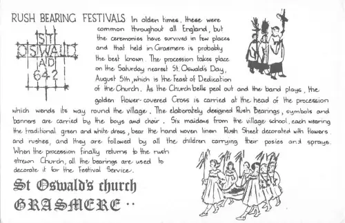 BR66027 st oswald church grasemere uk 14x9cm