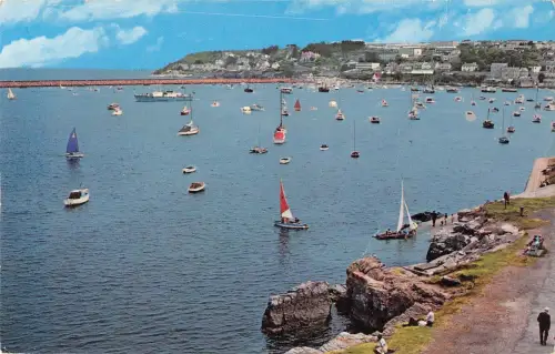 B101606 brixham harbour devon ship bateaux uk 14x9cm