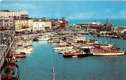 B88225 the harbour ramsgate ship bateaux uk 14x9cm