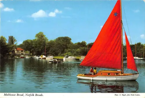 BR77935 malthouse broad norfolk borads ship bateaux uk 14x9cm