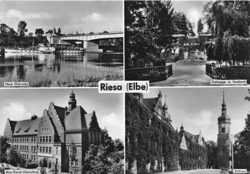 BG16850 Schiffsbateaux neue elbbrücke rathaus riesa elbe germany CPSM 14,5x9cm