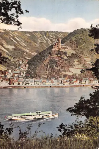 BG34492 Schiff Bateaux am Rhein St Goarshausen mit Burg Katz Germany