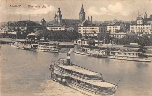 BR56830 Mainz Rheinansicht Schiffsbateaux