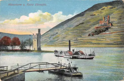 BG34391 mauseturm u ruine ehrenfels ship bateaux germany
