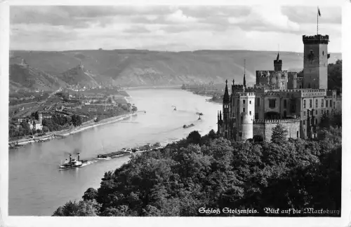 BG34483 schloss stolzenfels blcik auf die marlsburg echtfoto deutschland schiff