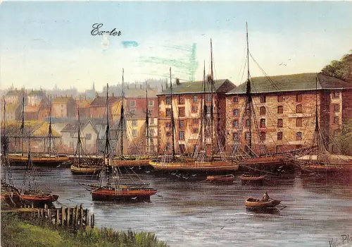 Lot238 Exeter Gemälde Postkarte UK Devon Schiff