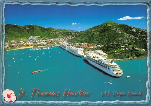 Lot167 Karibik US Jungferninseln St Thomas Schiff Hafen Mega Kreuzfahrt