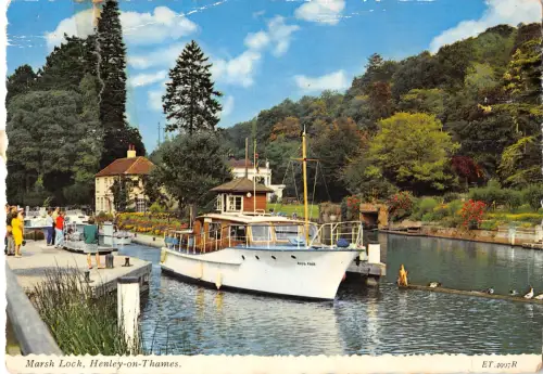 uk1580 marsh lock henley on thames ship real photo uk