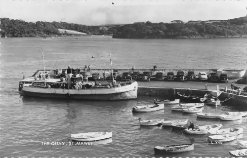 BR95713 Valentine s l 948 Echtfoto der Kai St Mawes Schiff UK
