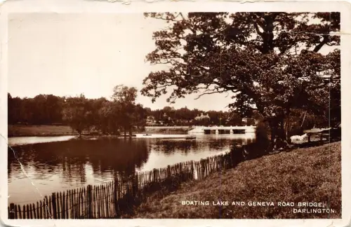 uk48613 bootfahren lake and geneva road bridge darlington real photo uk