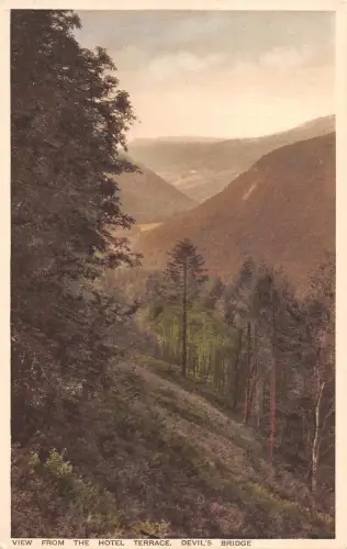 uk17800 view from hotel terrace devils bridge wales uk