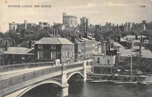 uk388 windsor castle and bridge real photo uk