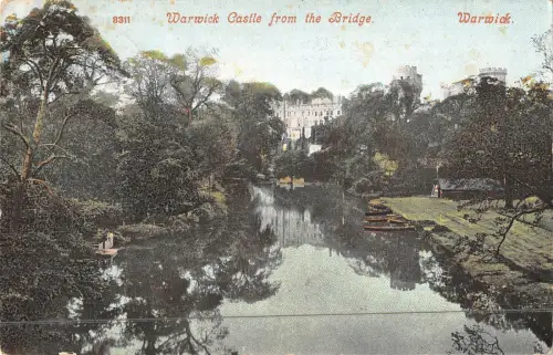 uk18676 warwick castle from the bridge uk