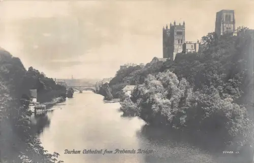uk17814 durham cathedral from prebends bridge real photo uk