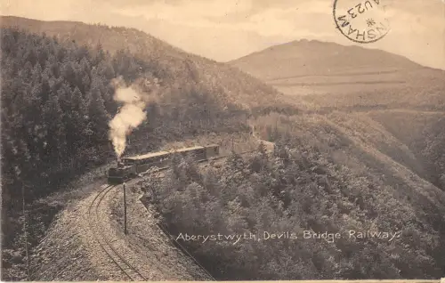 uk13694 devils bridge aberystwyth wales real photo uk