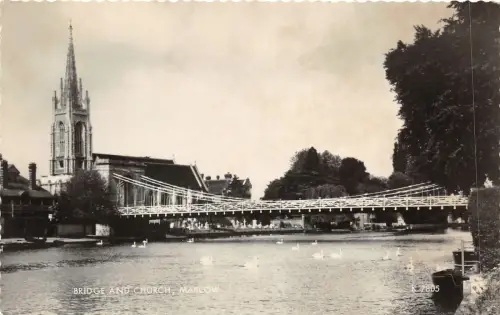 uk48551 bridge and churuch marlow real photo uk