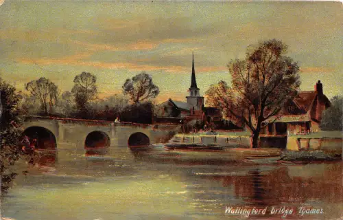 BR59878 Wallingford Bridge Themse Gemälde Postkarte UK