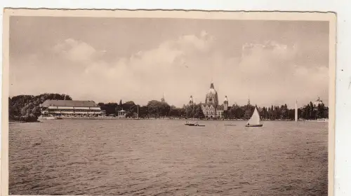 BG24700 hannover maschsee mit rathaus germany