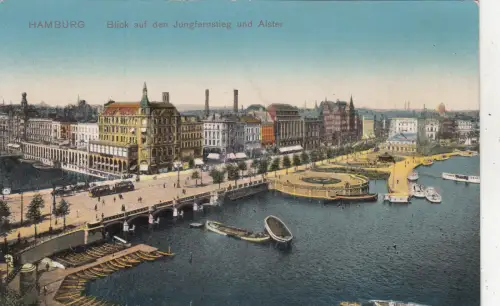BG26057 hamburg blick auf den jungfernstieg und alster germany