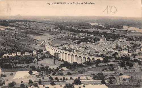 BF7683 vue sur st satur et le vianduc sancerre france Frankreich