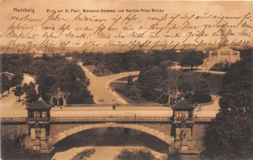 BG26241 hamburg blick auf st pauli bismark denkmal germany