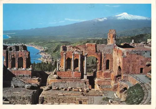 BT1391 taormina teatro greco e panorama italy