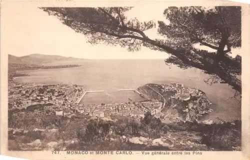 BR38669 Monaco et monte carlo vue generale entre les pins monaco