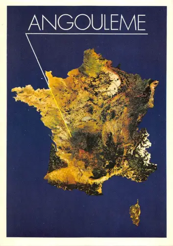 BT8120 la france vue par satellite map cartes geographiques angoul France