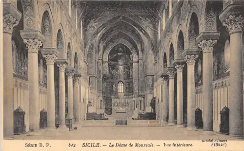 BG25095 sicile sicilia le dome de monreale vue interieure italy