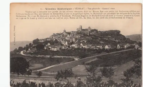 BF16172 vezelay vue generale france front/back image