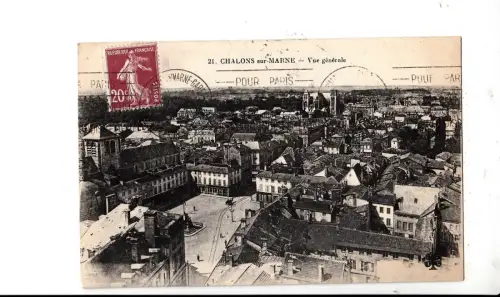 BF16346 chalons sur marne vue generale france front/back image