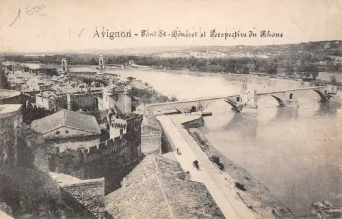 BF10387 saint st benezet et perspective du rhon avignon france Frankreich